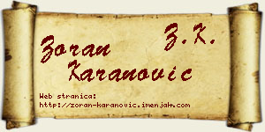 Zoran Karanović vizit kartica